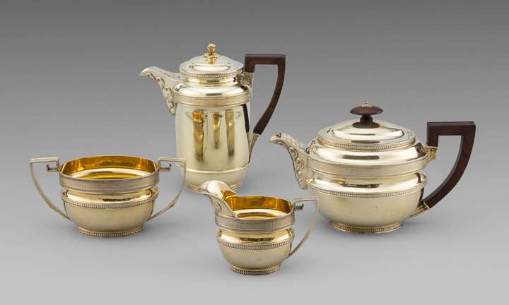 An Elegant Neo-Classical Design Four-Piece Tea Service
